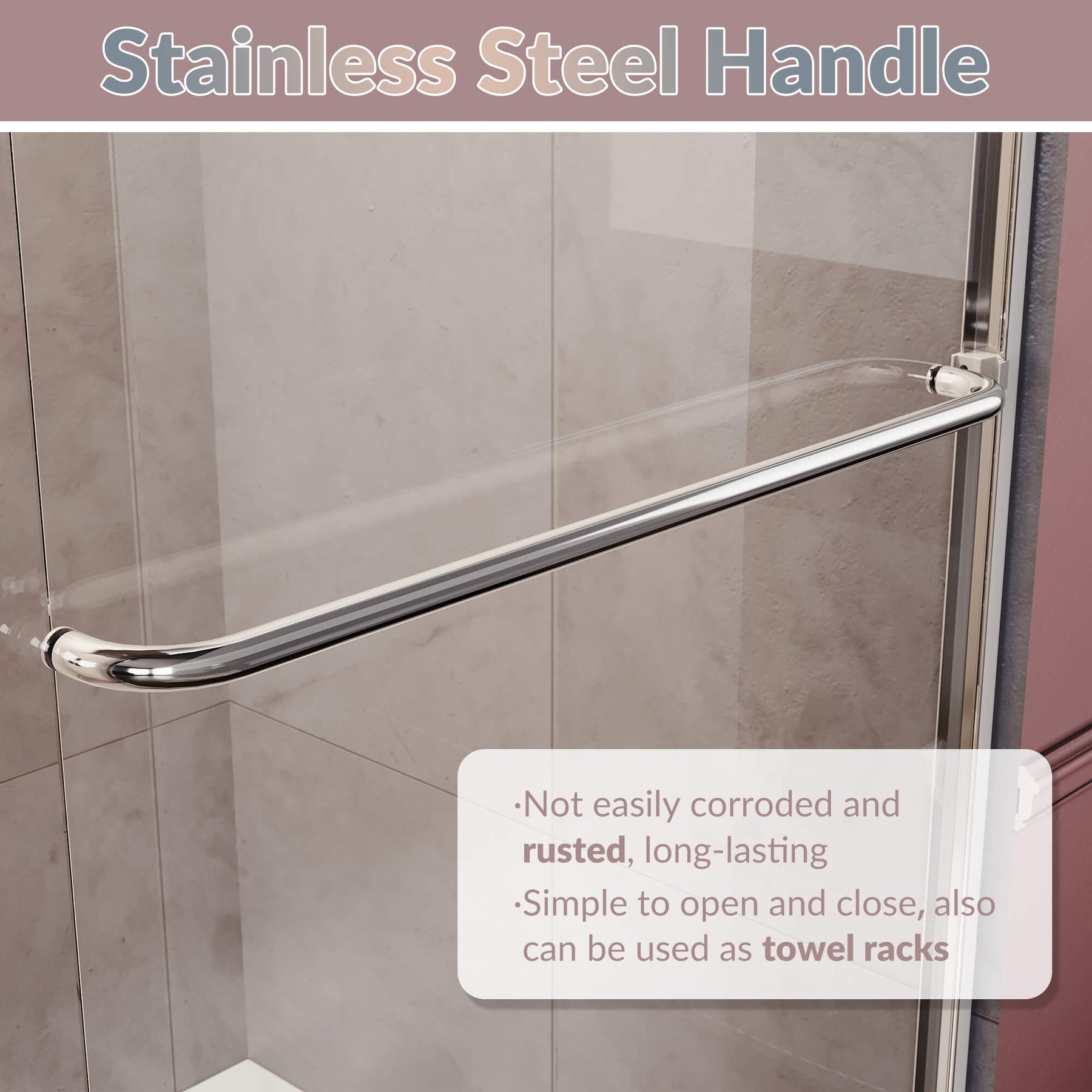 Stainless Steel Handle:Not easily corroded and rusted, long lastiong. Simple to open and close, also can be used as towel racks