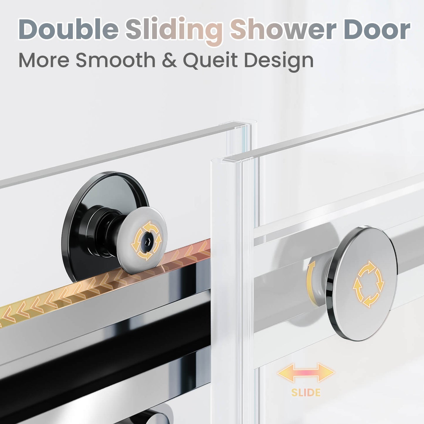 Double Sliding Shower Door: More Smooth & Queit Design