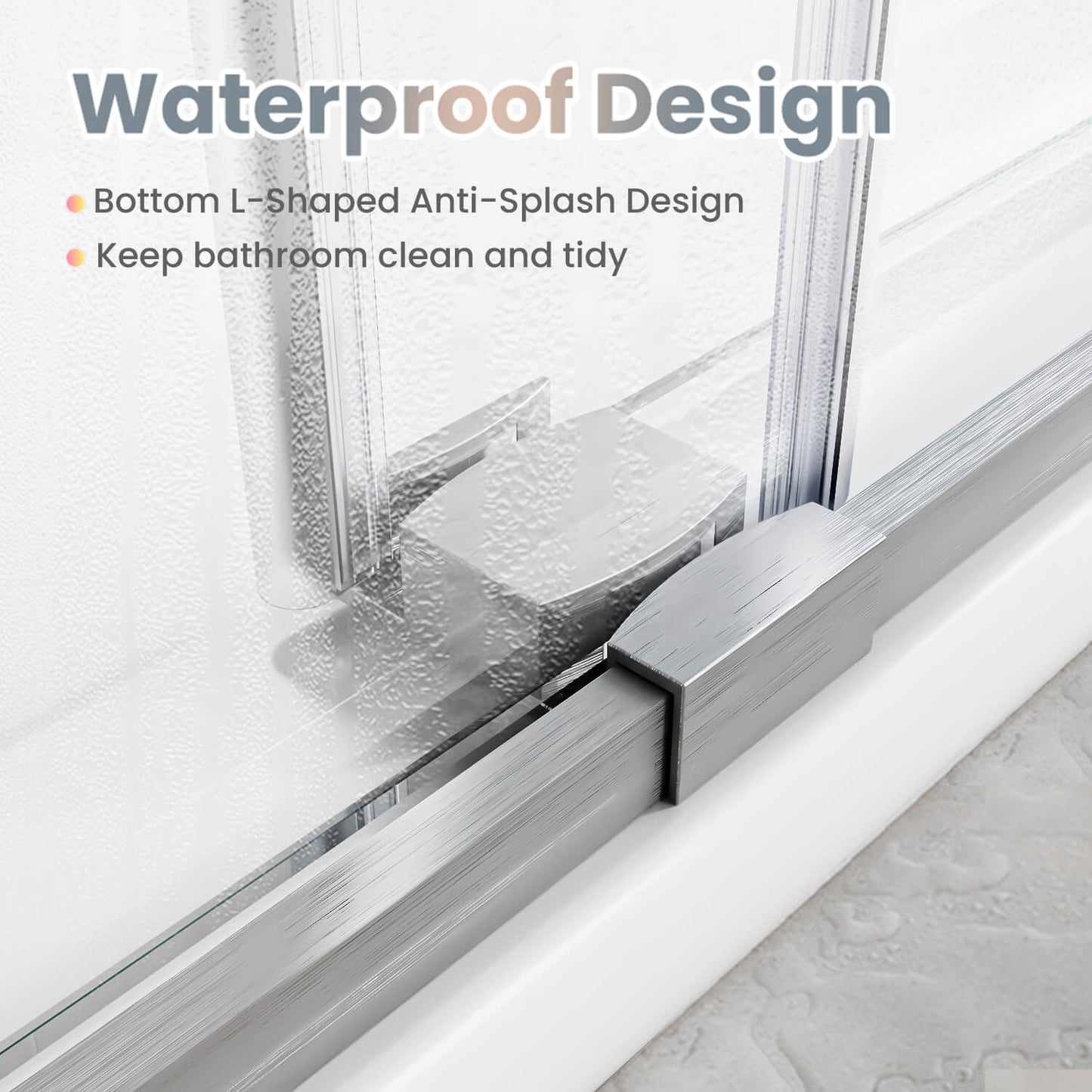 Waterproof Design: Bottom L-Shaped Anti-Splash Design, Keep bathroom clean and tidy