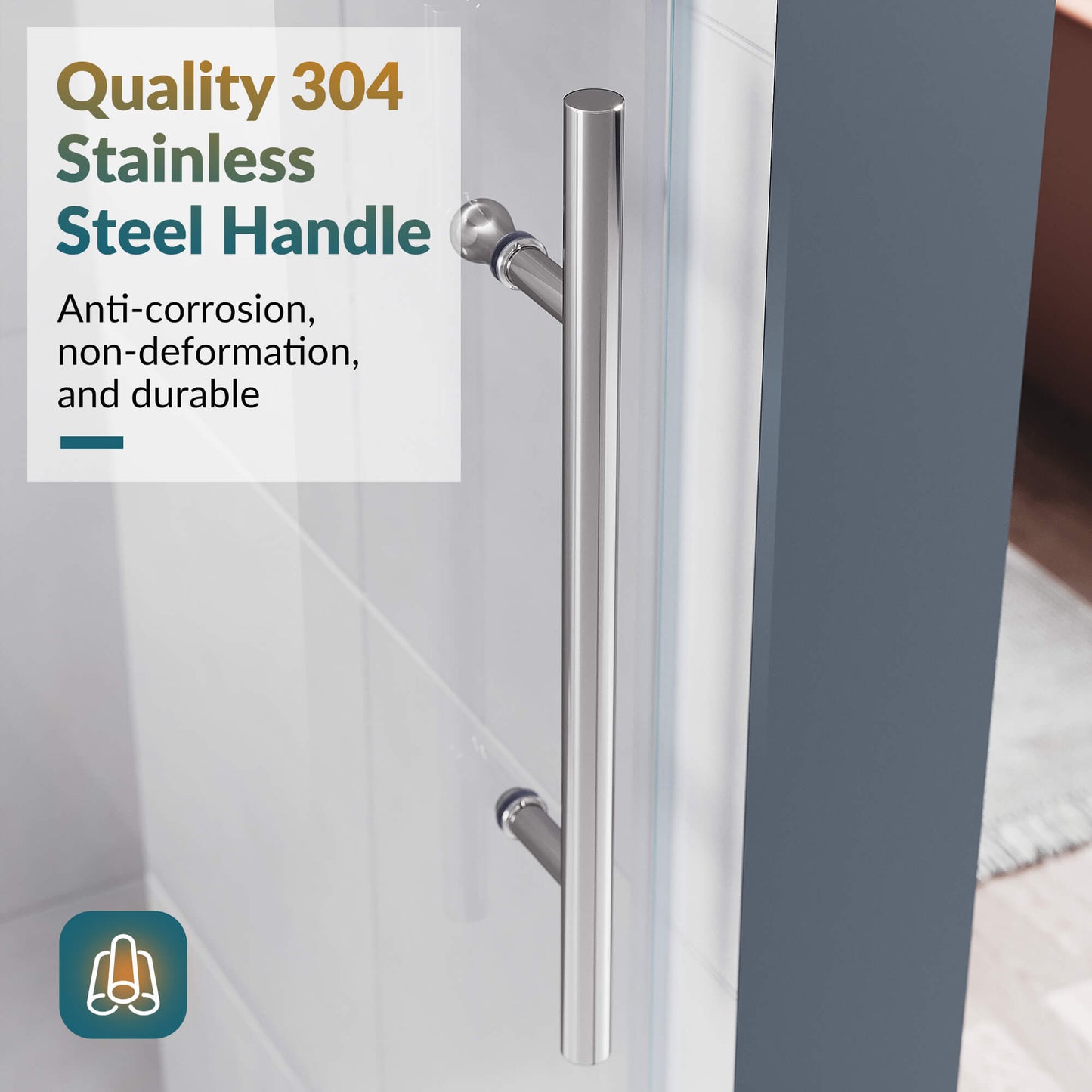 Quality 304 Stainless Steel Handle: Anti-corrosion, non- deformation, and durable