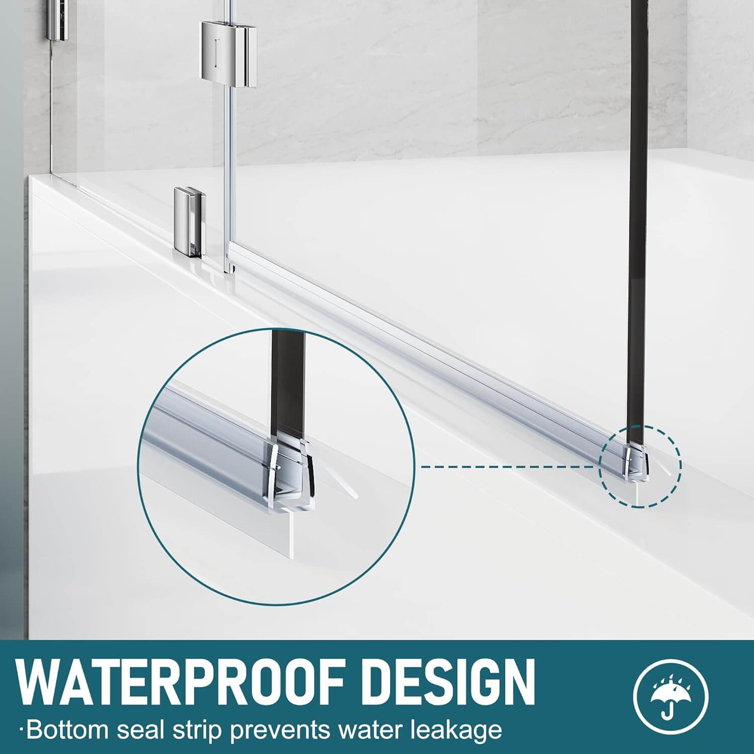 WATERPROOF DESIGN: Bottom seal strip prevents water leakage