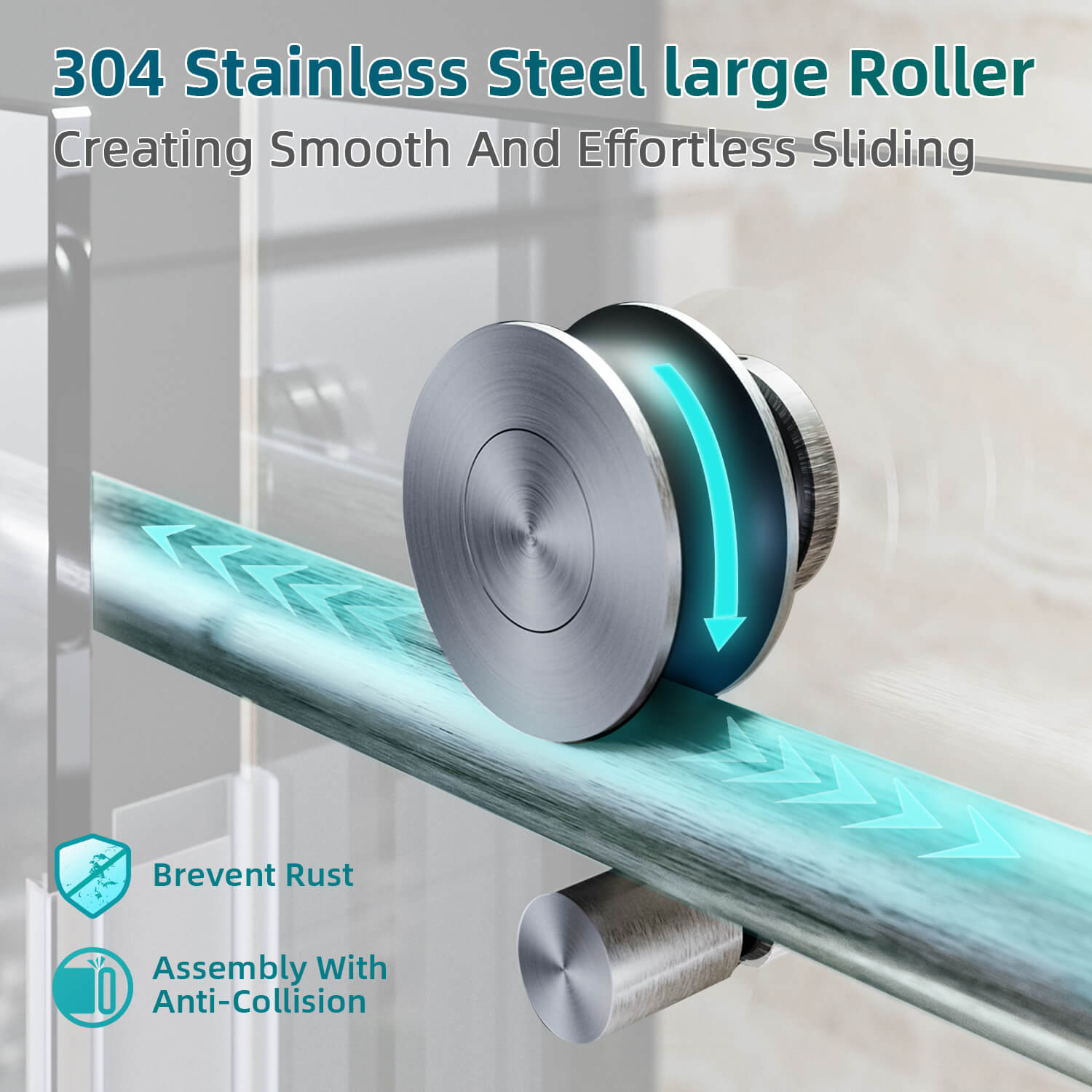 304 Stainless Steel Large Roller, Creating Smooth And Effortless Sliding