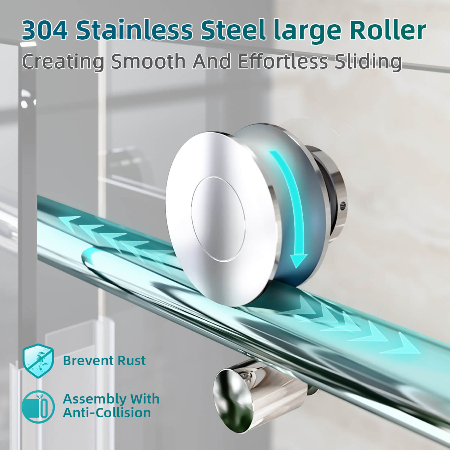 304 Stainless Steel Large Roller, Creating Smooth And Effortless Sliding