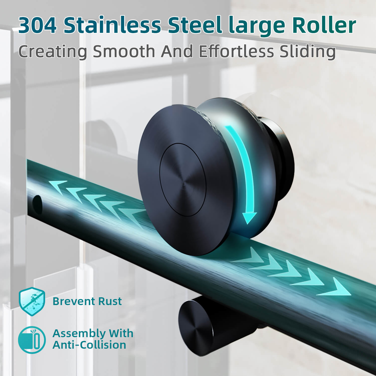 304 Stainless Steel Large Roller, Creating Smooth And Effortless Sliding