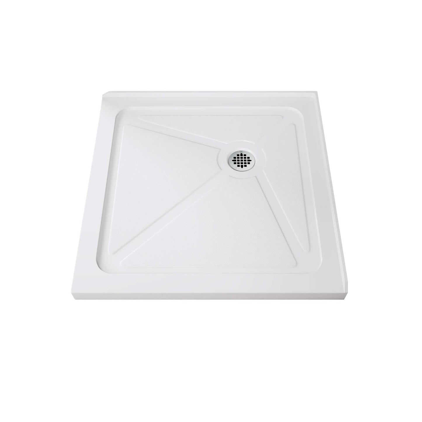 ELEGANT Square Shower Bases White Corner Drain Shower Pan