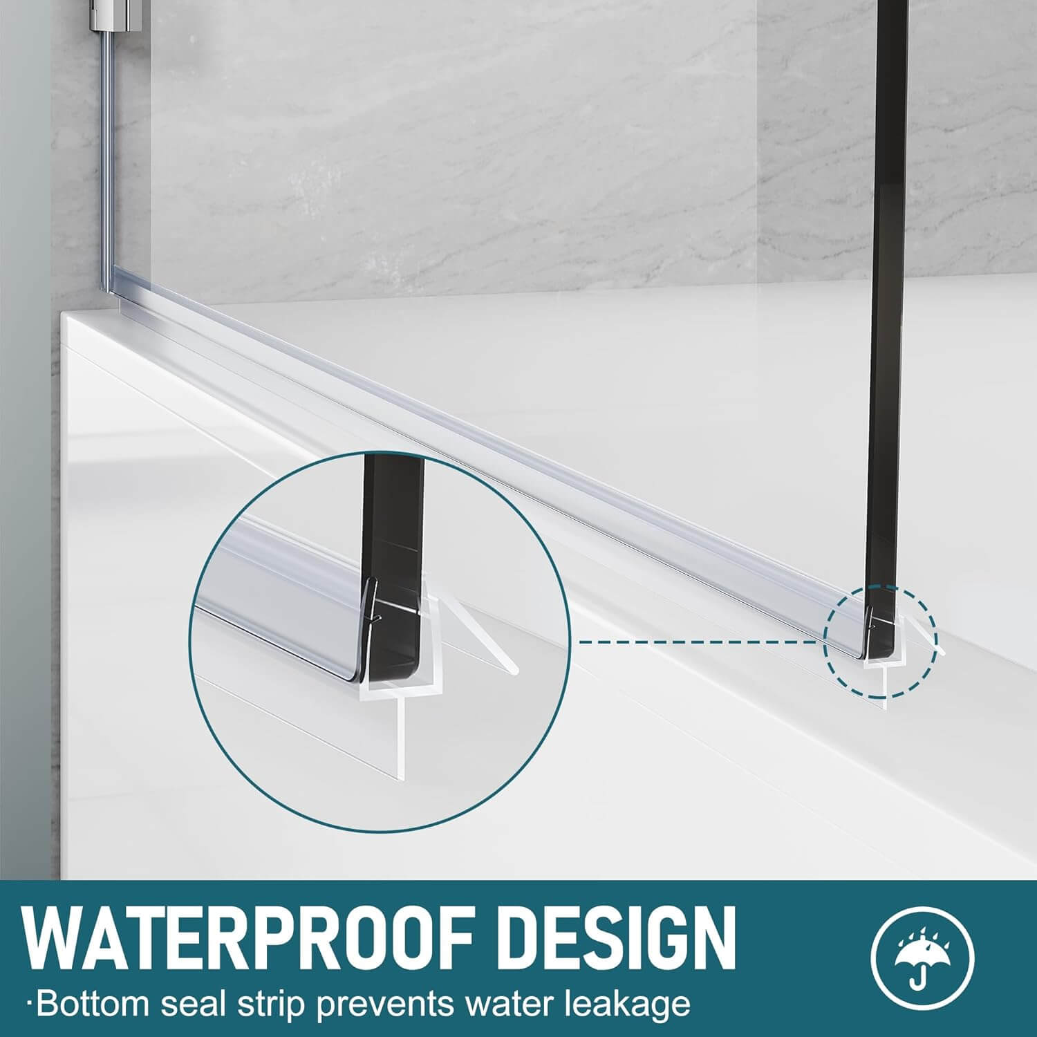 WATERPROOF DESIGN: Bottom seal strip prevents water leakage.