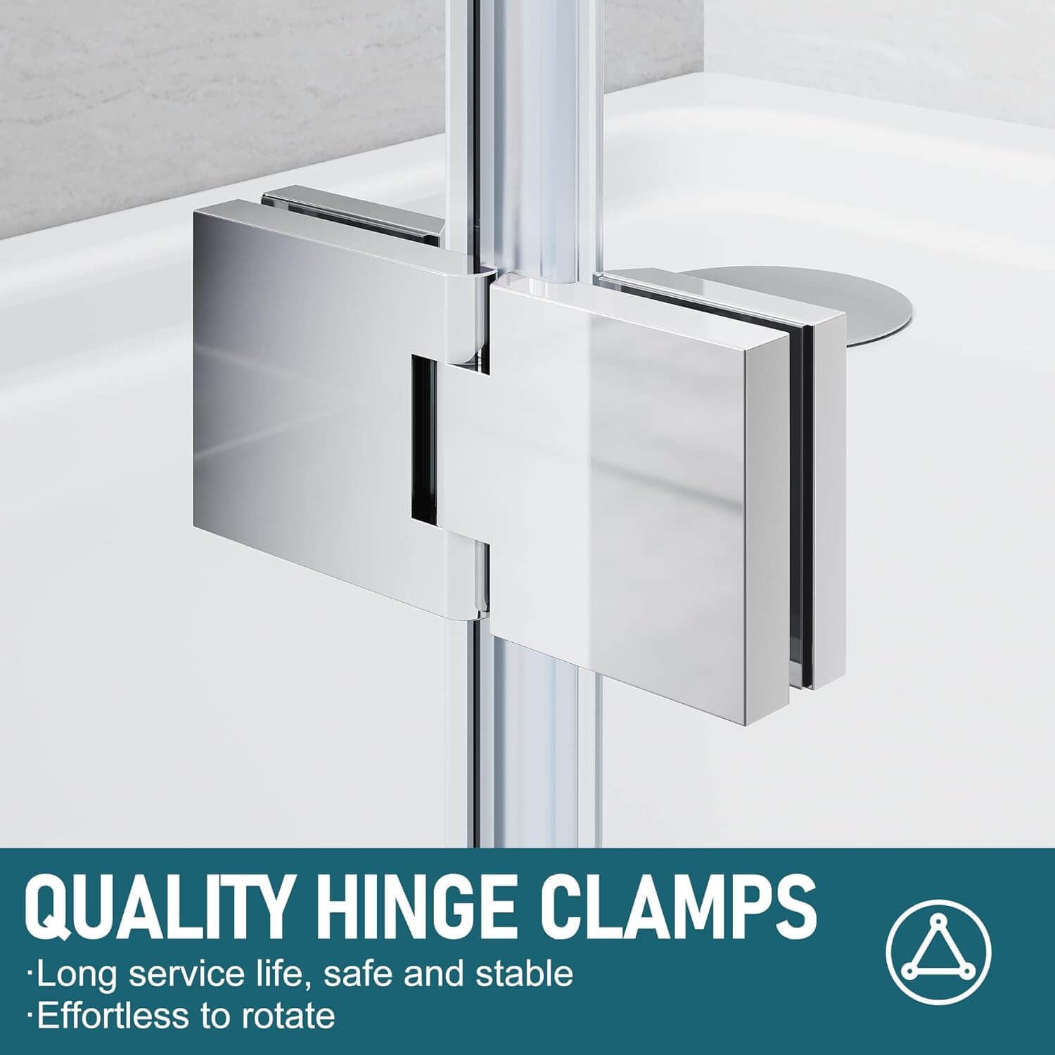 Quality Hinge: Since the hinge clamp, the frameless bathtub shower door can be rotated outwards 180 degrees, allowing for a large walk-in entrance