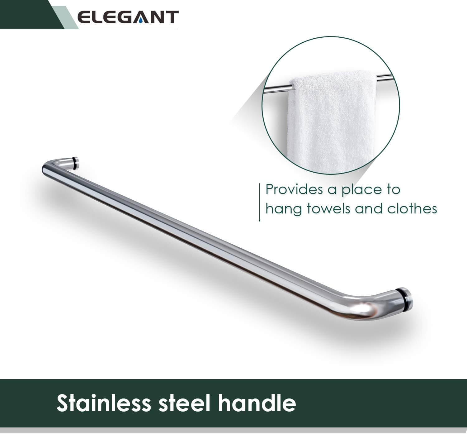 Humanized Handle Design: Double sliding frameless tub door humanized handle with 1 long door handle outside and with-2 inner knobs, let you slide better. The stainless steel material makes it more durable, and also not easy to rust