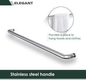 Humanized Handle Design: Double sliding frameless tub door humanized handle with 1 long door handle outside and with-2 inner knobs, let you slide better. The stainless steel material makes it more durable, and also not easy to rust