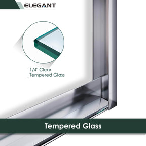 Tempered Glass: Sliding shower doors with 1/4 in. (6mm) tempered safety glass - ANSI Z97.1-2004 certified, with spot guard glass coating. Easy to clean and maintain.