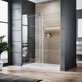 ELEGANT 48" x 76" Chrome Finish Frameless Sliding Shower Doors