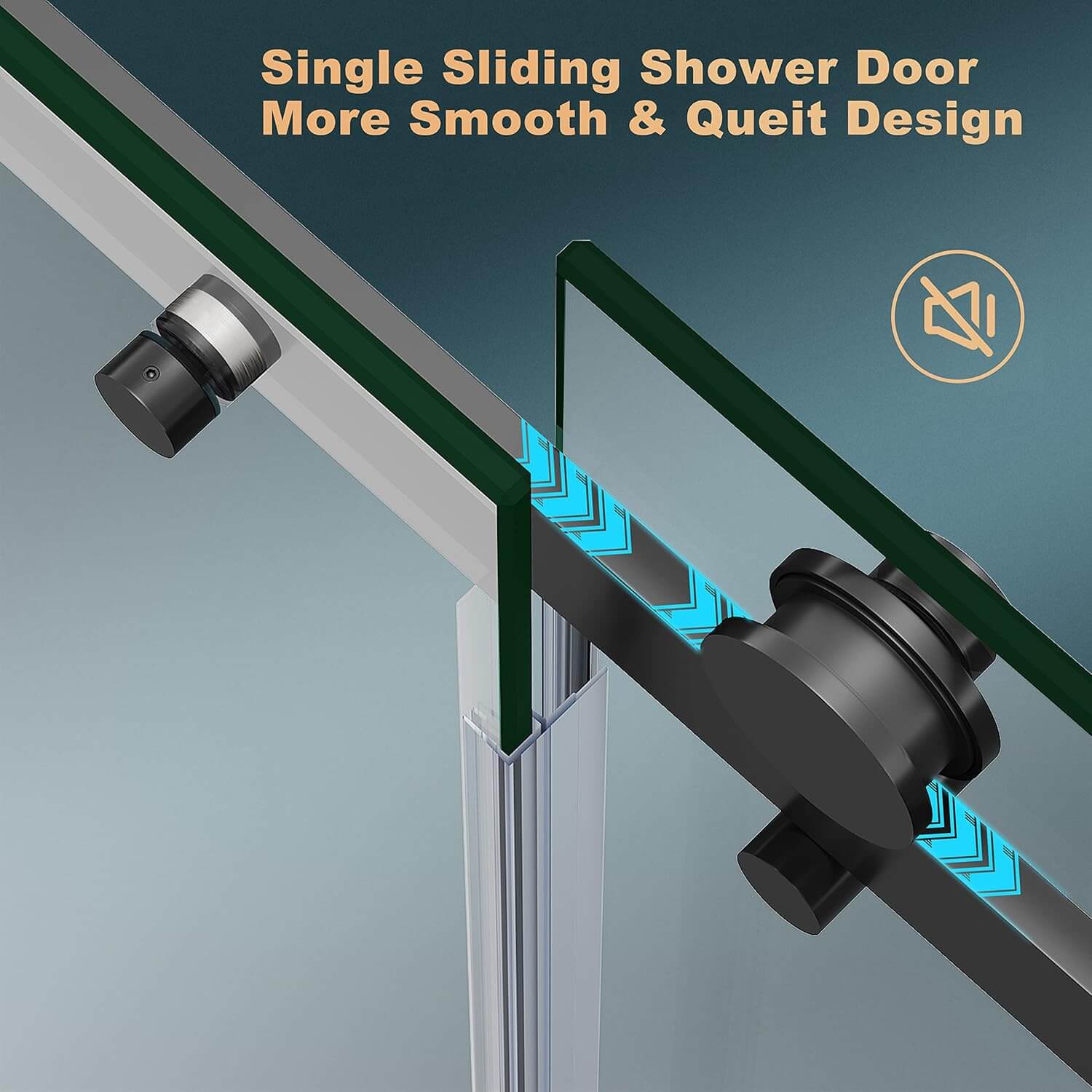 Single Sliding Shower Door More Smooth & Queit Design