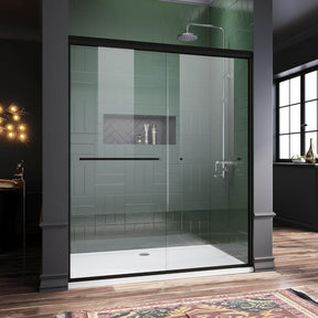 ELEGANT 60" x 72" Black Finish Double Sliding Shower Doors