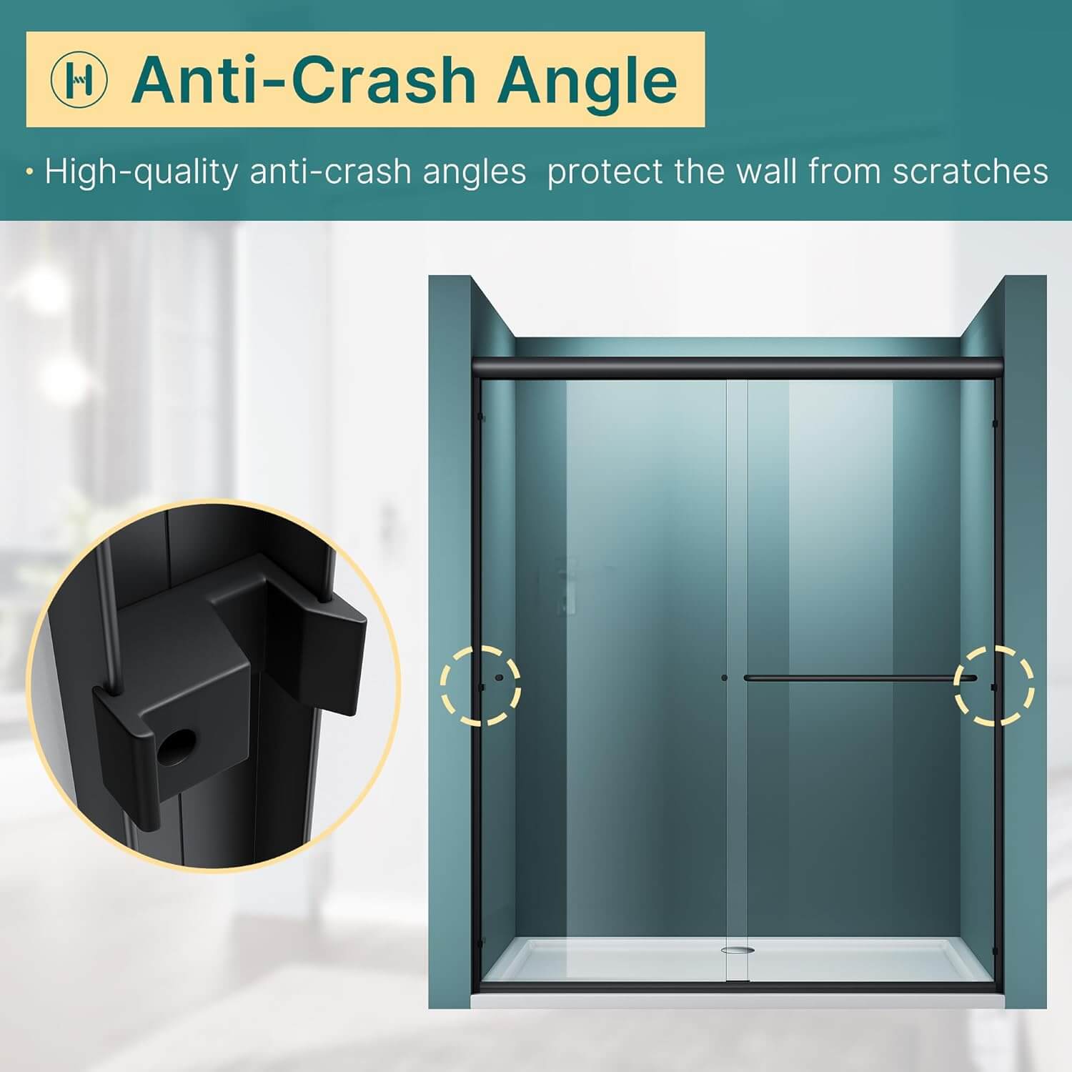 Anti-Crash Angle: High-quality anti-crash anles protect the wall from scratches