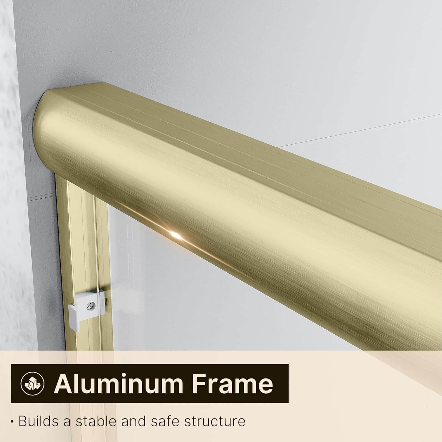 Gold frame design, increase the safety factor, both make your bathroom safer and more worry-free, more elegant