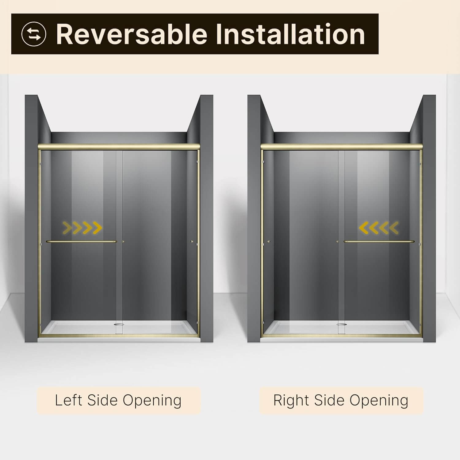 Easy to Install: The shower door can be installed left or right for durability. Comes with an illustrated long instruction and all fixings are included, easy to install. Professional installation is recommended. The glass and frame arrive separately