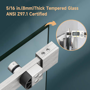 Safety Clear Glass: ANSI-certified 5/16 in. (8 mm) tempered glass that does not shatter and is easy to clean