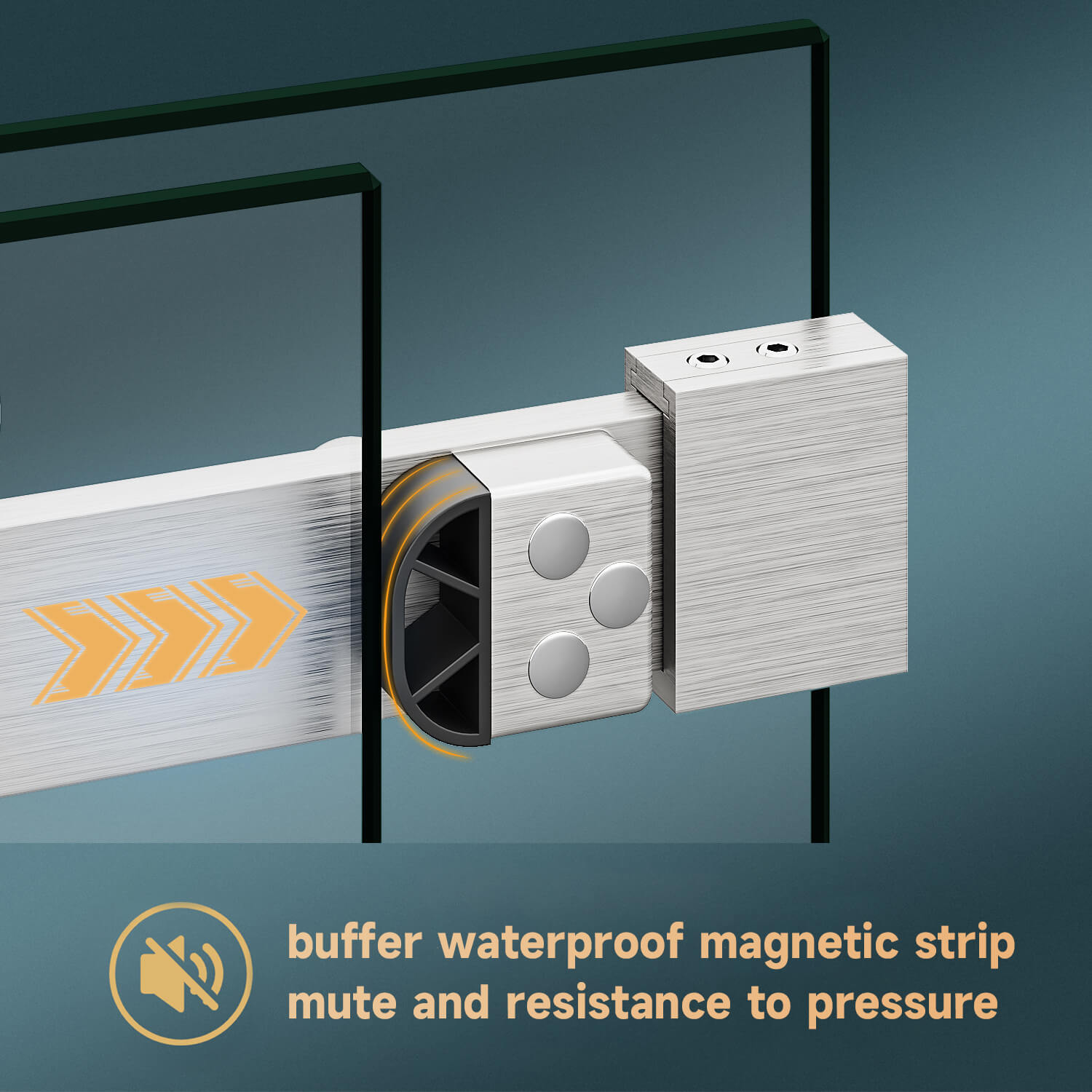 Buffer waterproof magnetic strip mute and resistance to pressure