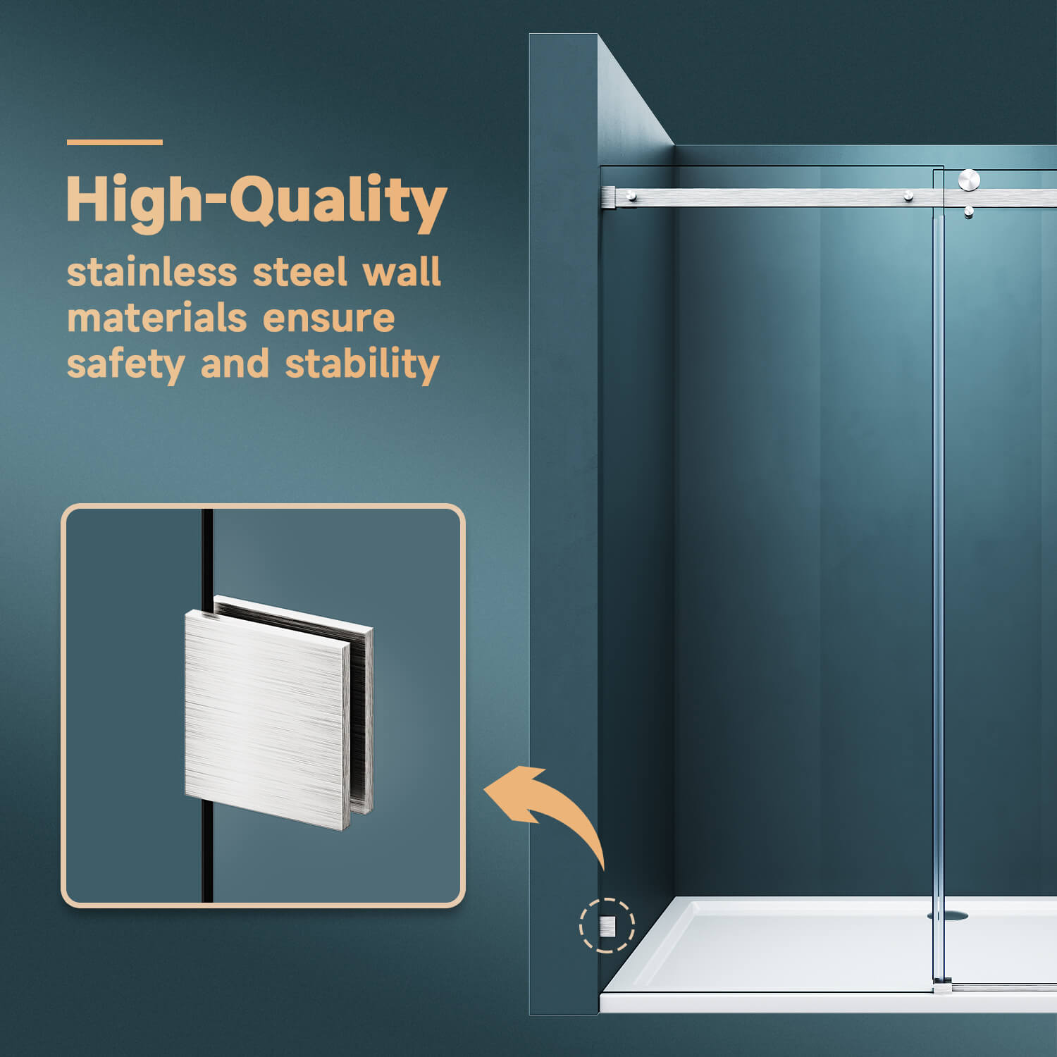 High-Quality: stainless steel wall materials ensure safety and stability