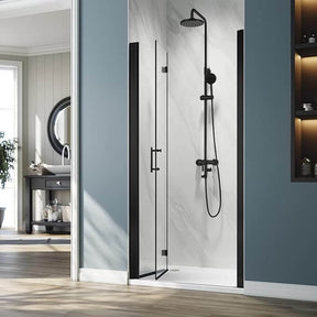 ELEGANT Black Finish Bi-Fold Shower Door