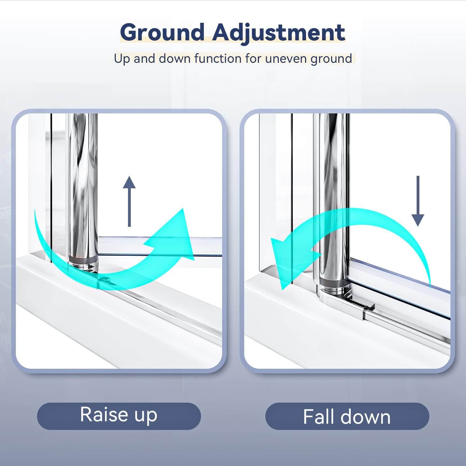 Ground Adjustment: Up and down function for uneven ground