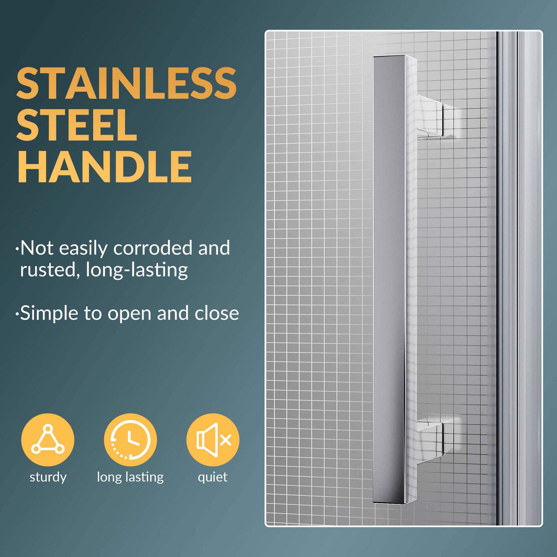 STAINLESS STEEL HANDLE: Not easily corroded and rusted, long-lasting. Simple to open and close.