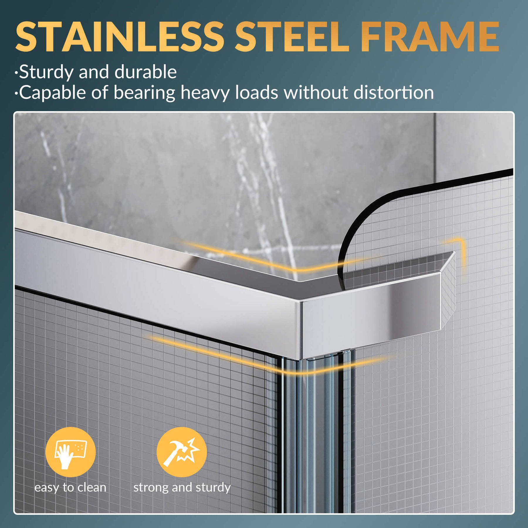 STAINLESS STEEL FRAME: Sturdy and durable. Capable of bearing heavy loads without distortion.