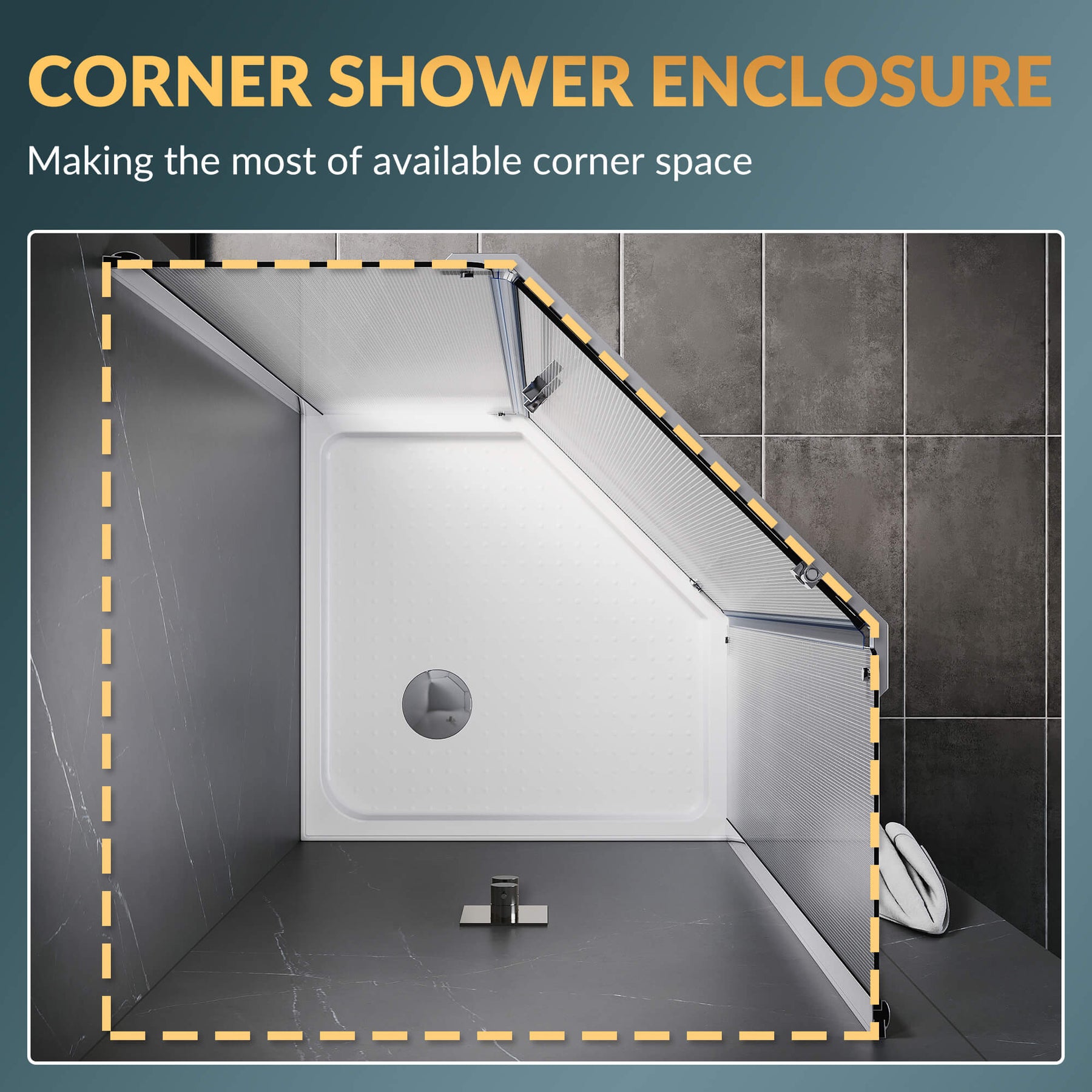 Saving Space: The Neo-Angle shower enclosure does not have space constraints and can make full use of every corner, providing wet and dry separation even in small bathrooms.