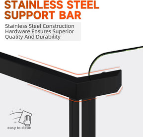 STAINLESS STEEL SUPPORT BAR: Stainless Steel Construction Hardware Ensures Superior Quality And Durability.