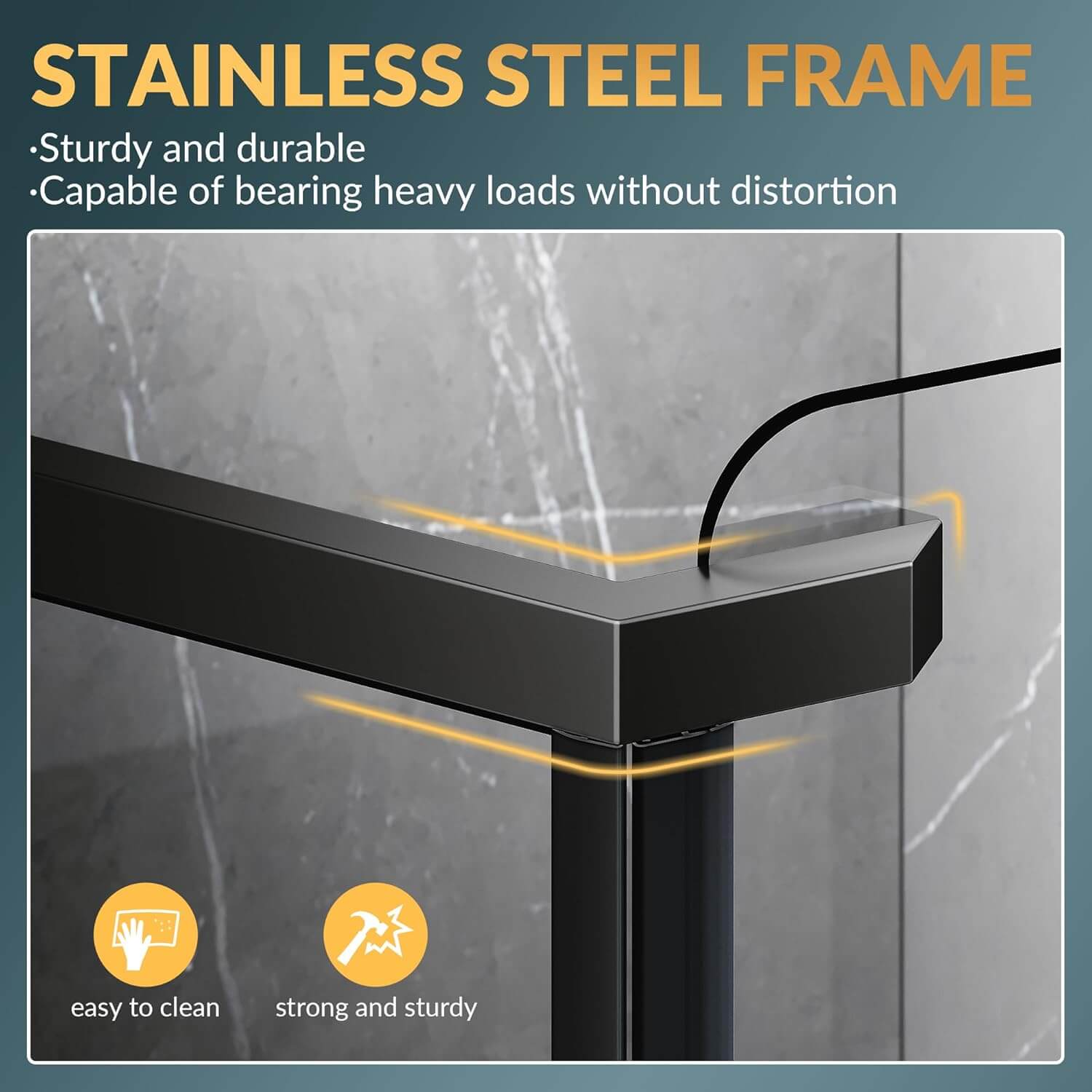 STAINLESS STEEL FRAME: Sturdy and durable. Capable of bearing heavy loads without distortion.