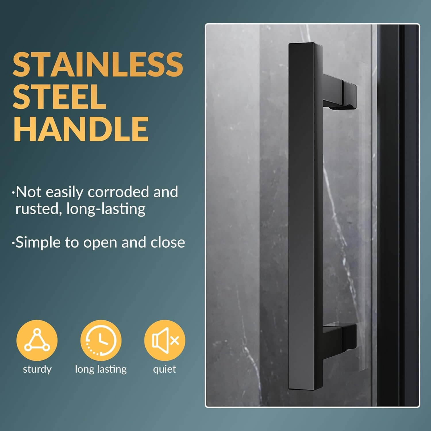 STAINLESS STEEL HANDLE: Not easily corroded and rusted, long-lasting. Simple to open and close.