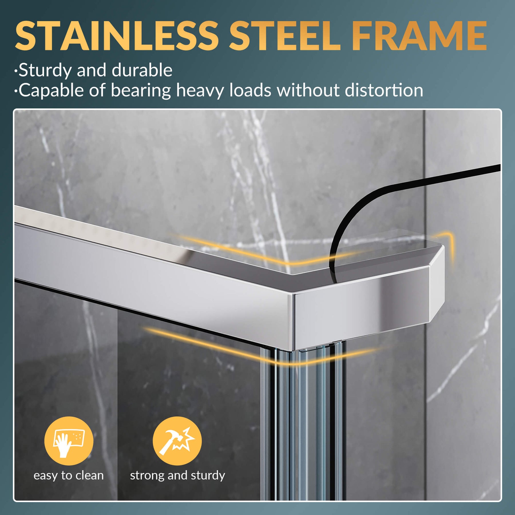 STAINLESS STEEL FRAME: Sturdy and durable. Capable of bearing heavy loads without distortion.