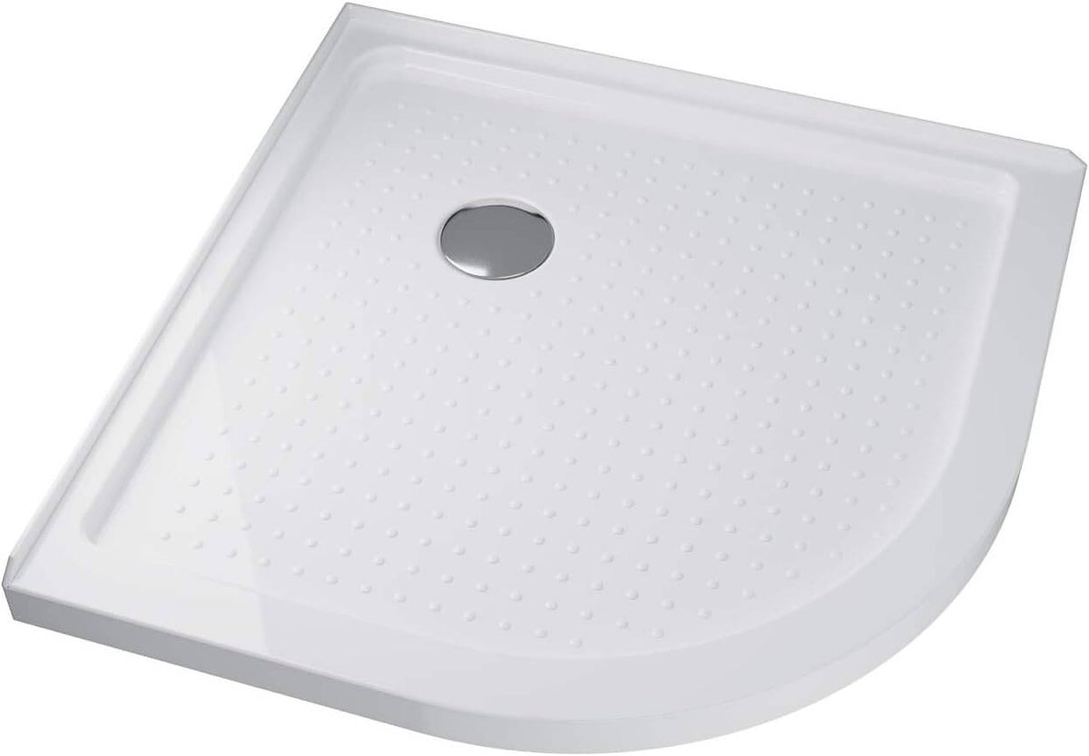 ELEGANT Quadrant Shower Bases 38" x 38" x 3" White Corner Drain Shower Pan