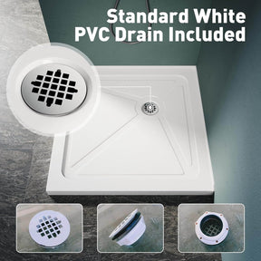 Standard Whtie PVC Drain Included