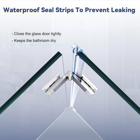 Waterproof Seal Strips To Prevent Leaking. Close the glass door tightly. Keep the bathroom neat