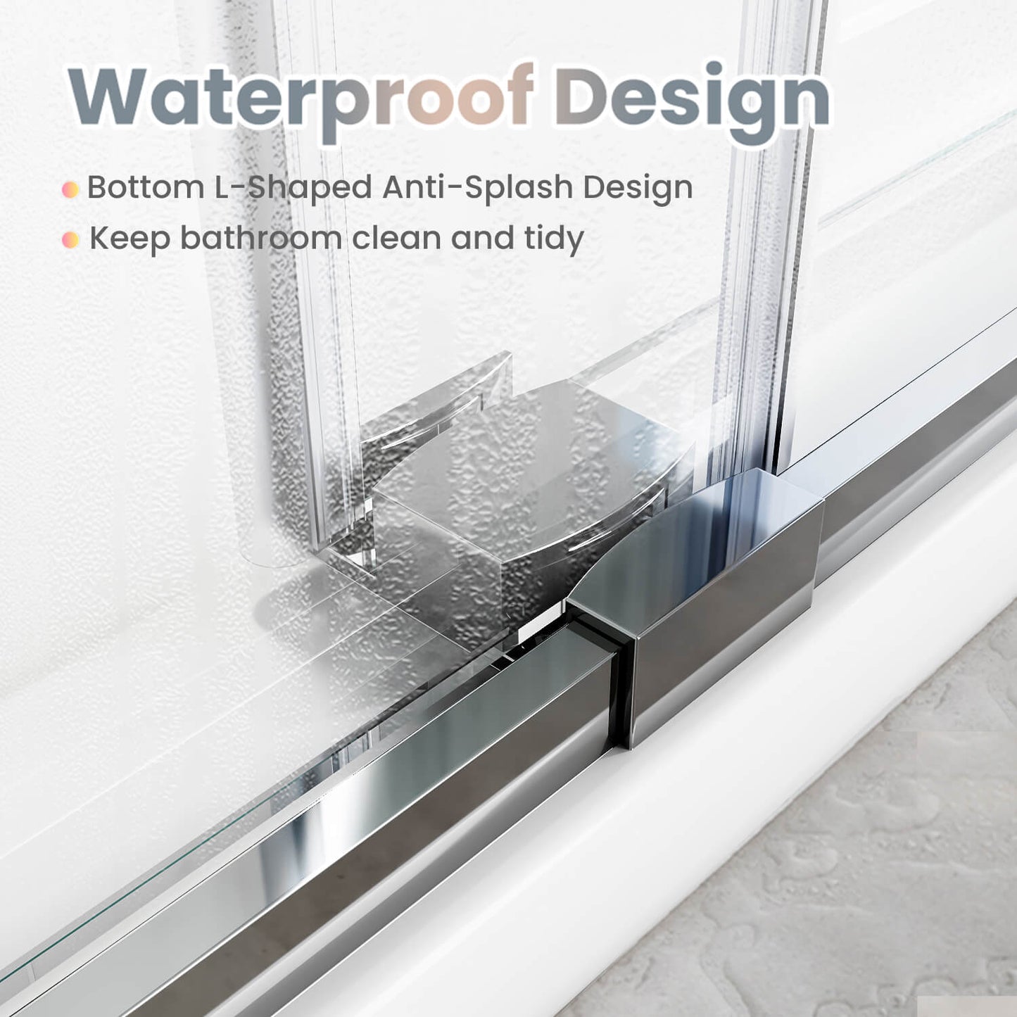 Waterproof Design: Bottom L-Shaped Anti-Splash Design, Keep bathroom clean and tidy