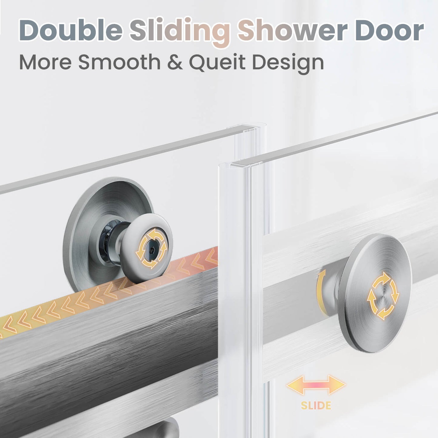 Double Sliding Shower Door: More Smooth & Queit Design