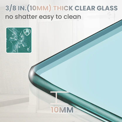 Safety Heavy Clear Glass: Clear 3/8 inch (10 mm) tempered safety glass - ANSI Z97.1 certified, resist high temperature, no shatter and easy to clean.