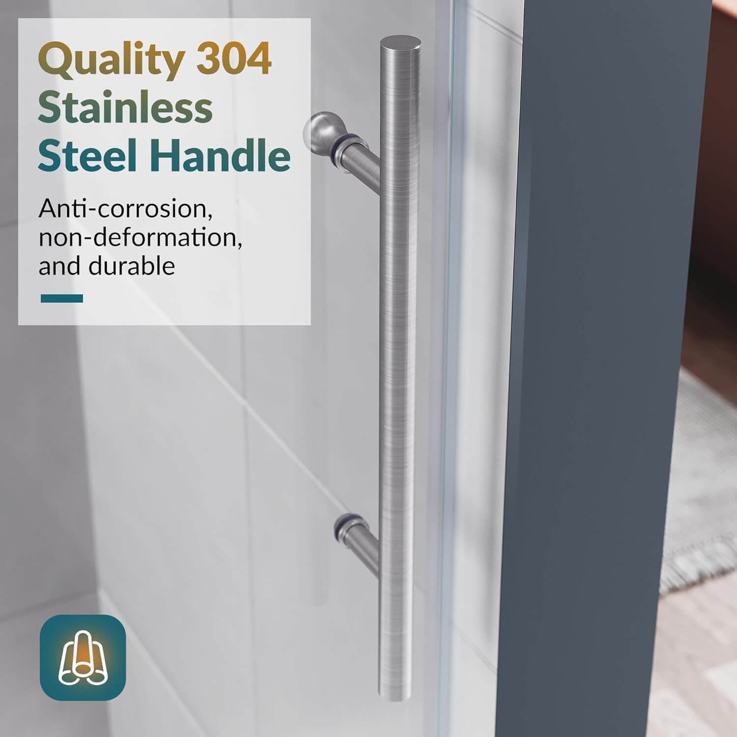 Quality 304 Stainless Steel Handle: Anti-corrosion, non- deformation, and durable