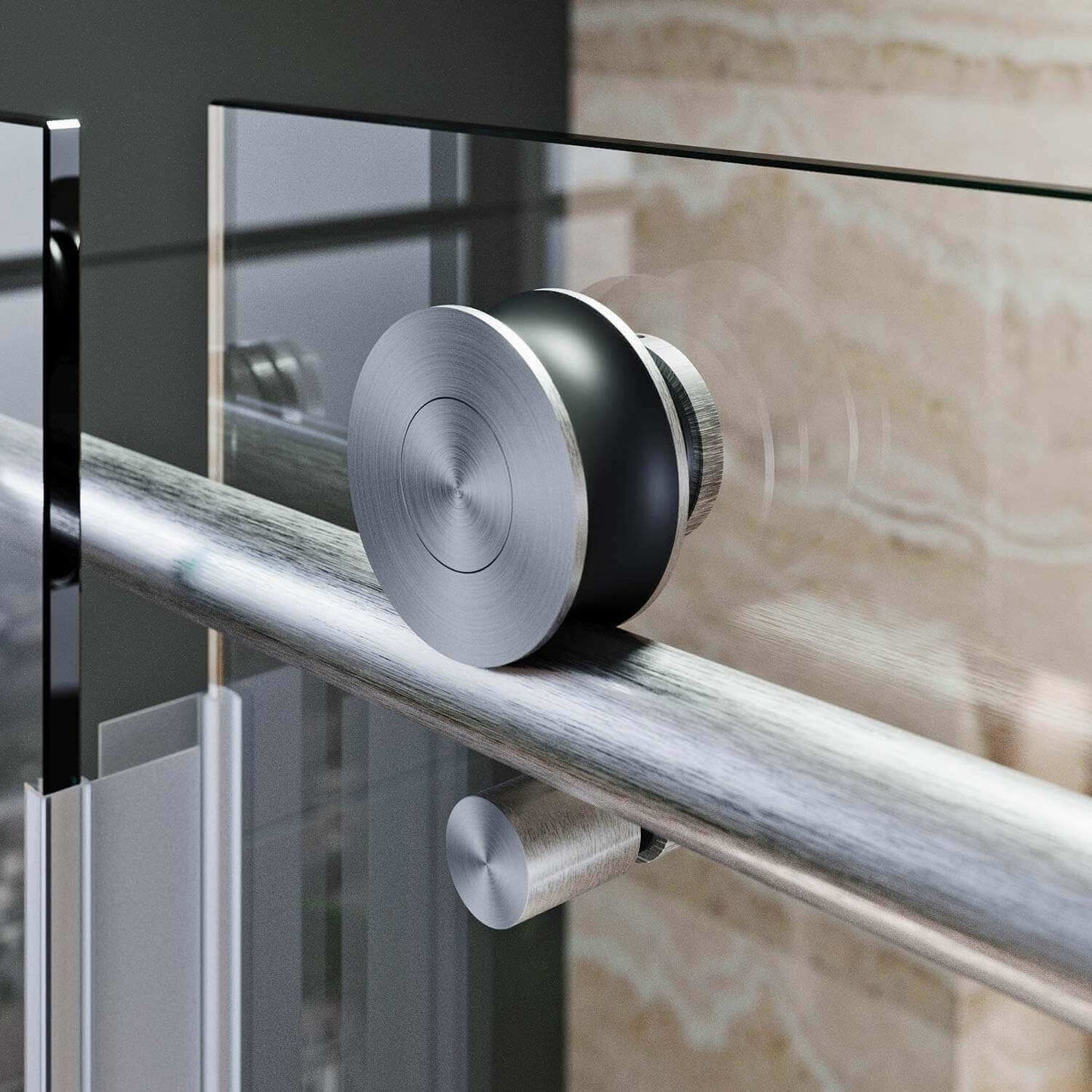 Stable Construction: Solid top rail rollers make the glass panel slide stable and quiet. Double-sided cylindrical knobs effectively prevent the shower door from deviating from the track