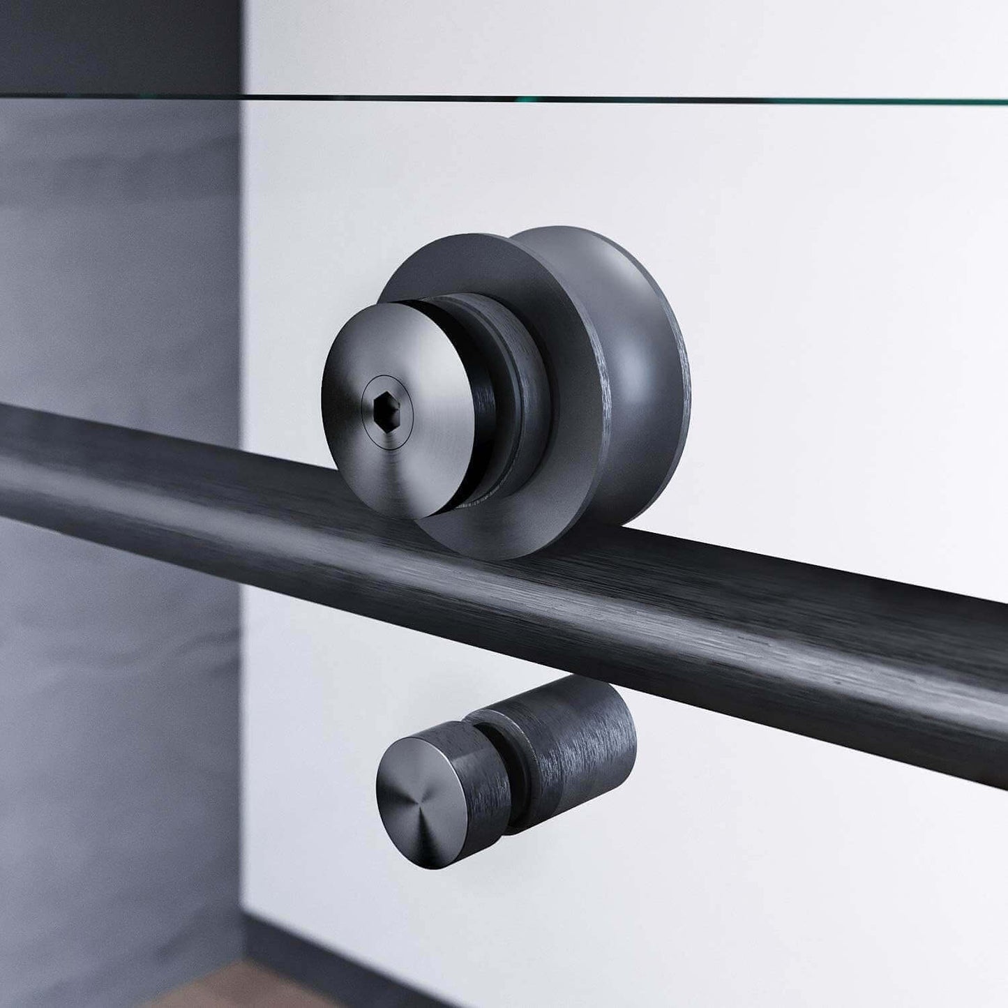 Stable Construction: Solid top rail rollers make the glass panel slide stable and quiet. Double-sided cylindrical knobs effectively prevent the shower door from deviating from the track