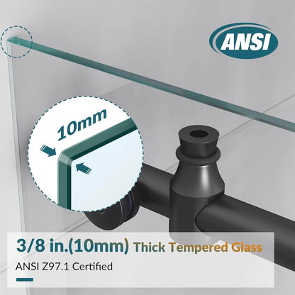 Safety Glass: 3/8 inch (10 mm) tempered glass - ANSI Z97.1 certified, no shatter, and easy to clean