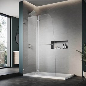 ELEGANT 45" x 72" Chrome Finish Hinged Shower Door, With 1/4-inch Frameless Clear Tempered Glass