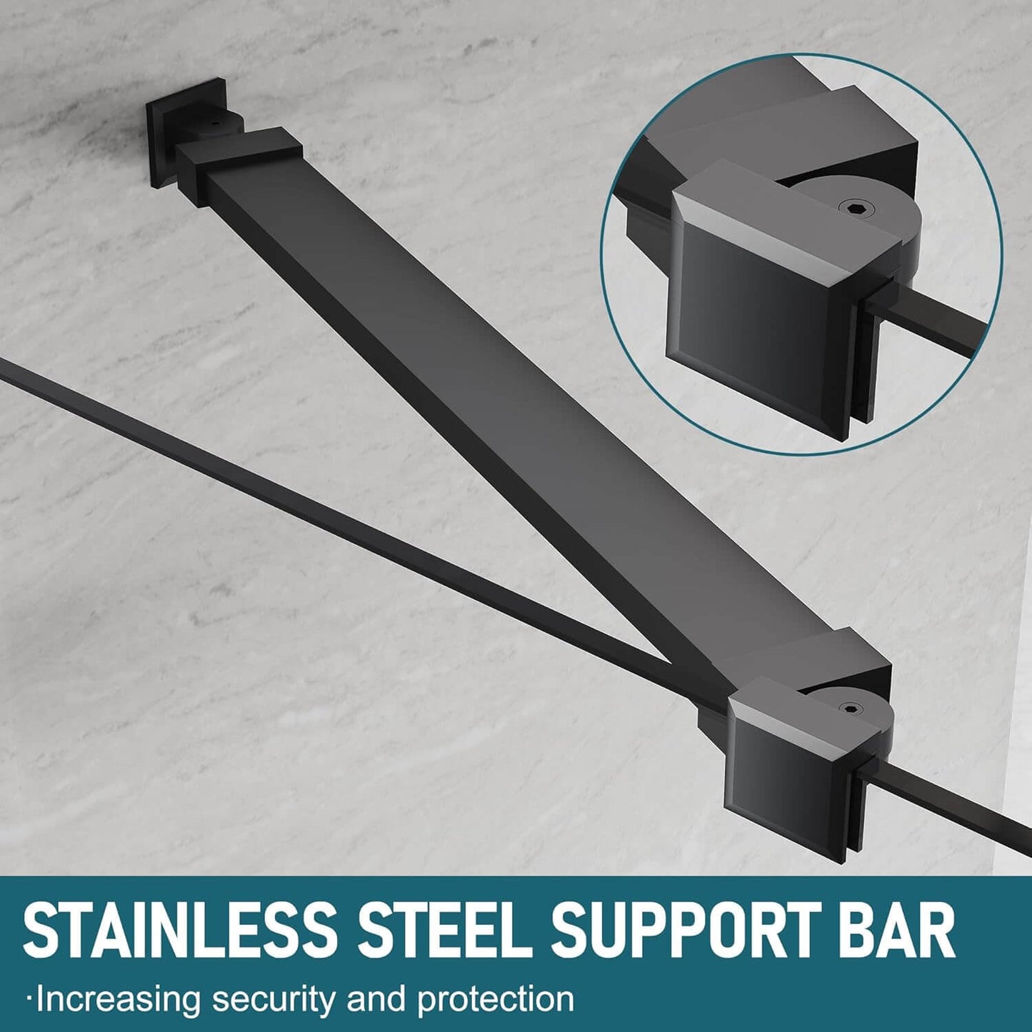 STAINLESS STEEL SUPPORT BAR: Increasing security and protection
