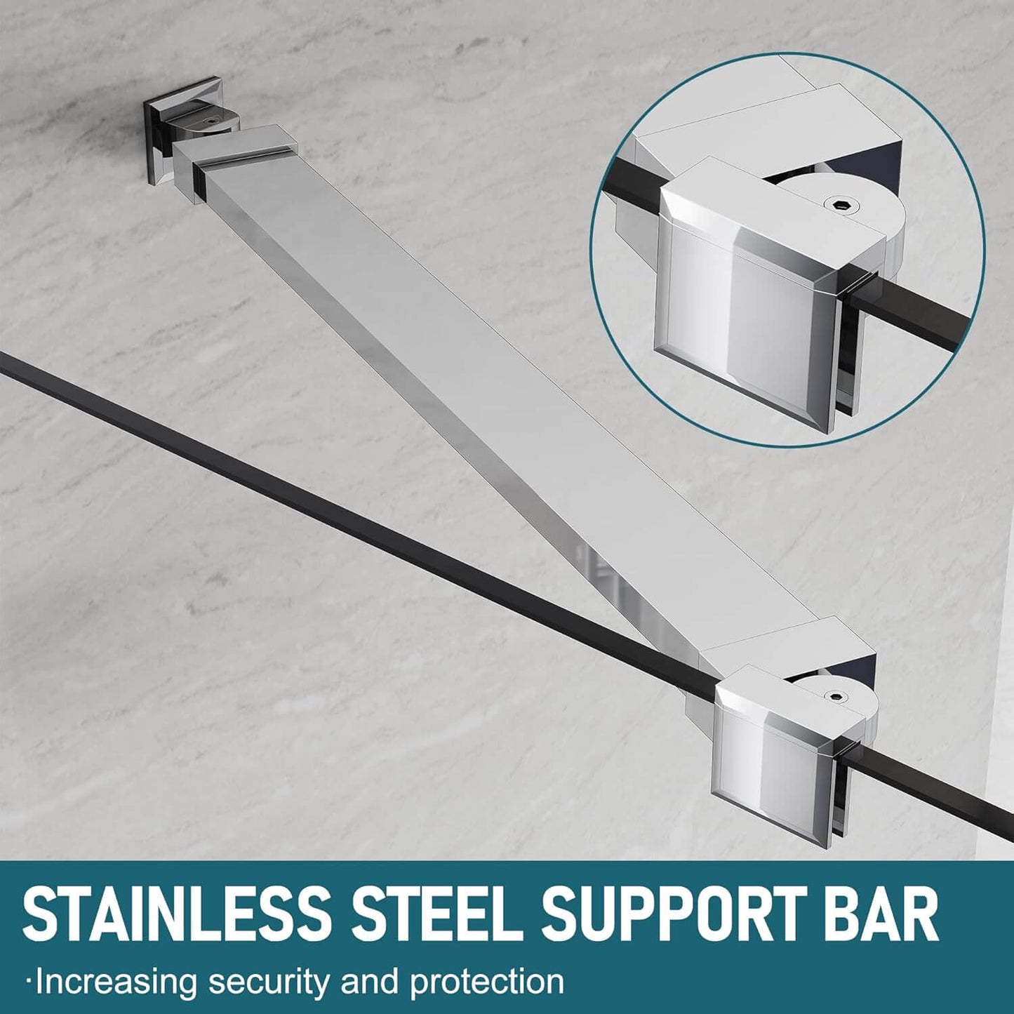 STAINLESS STEEL SUPPORT BAR: Increasing security and protection