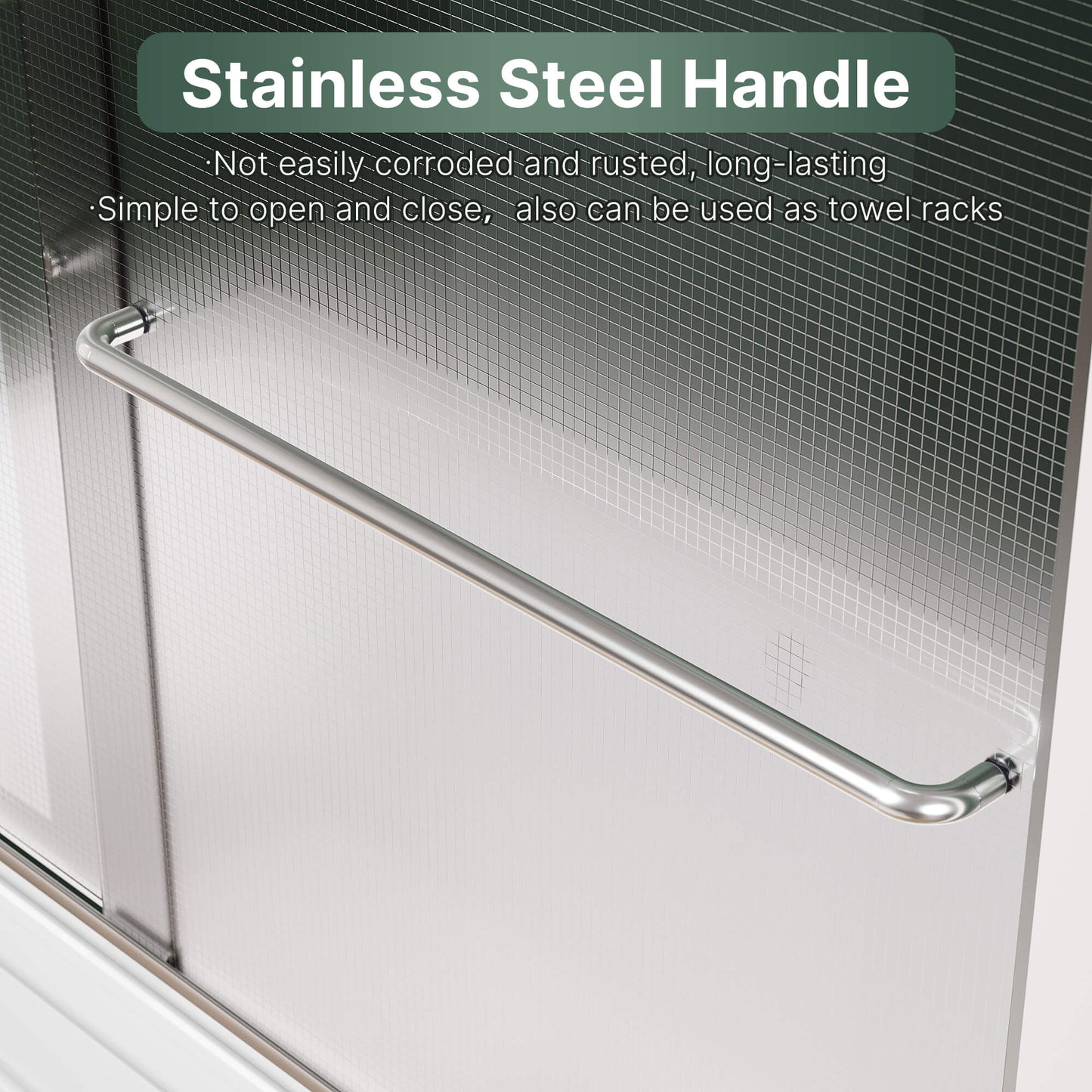 Stainless Steel Handle:Not easily corroded and rusted, long lastiong. Simple to open and close, also can be used as towel racks