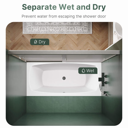 Separate Wet and Dry: Prevent water from escaping the shower door