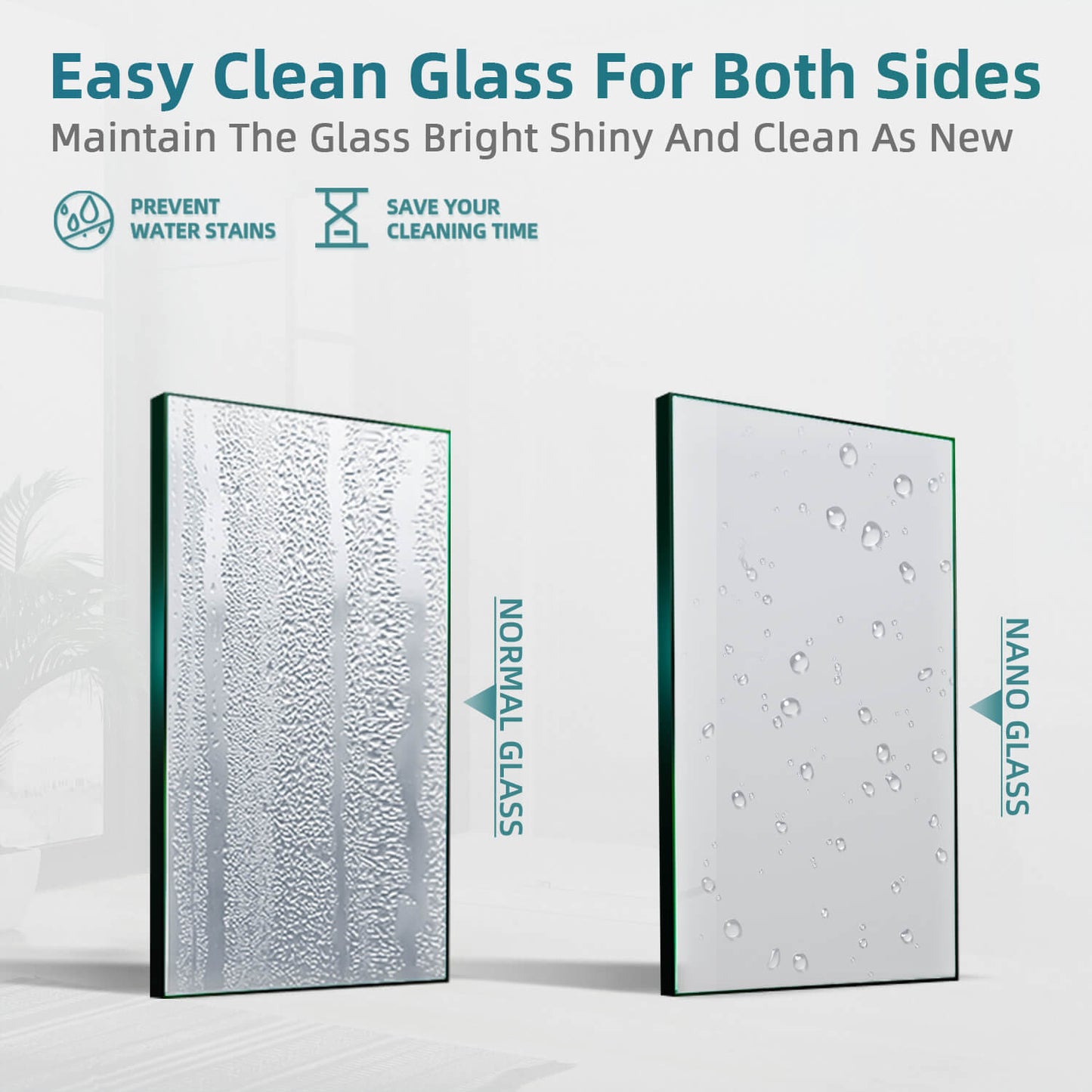 Easy Clean Glass For Both Sides: Maintain The Blass Bright Shiny And Clean As New