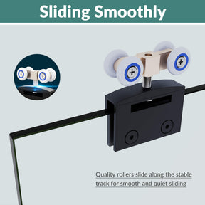 Sliding Smoothly: Quality rollers slide along the stable track for smooth and quiet sliding