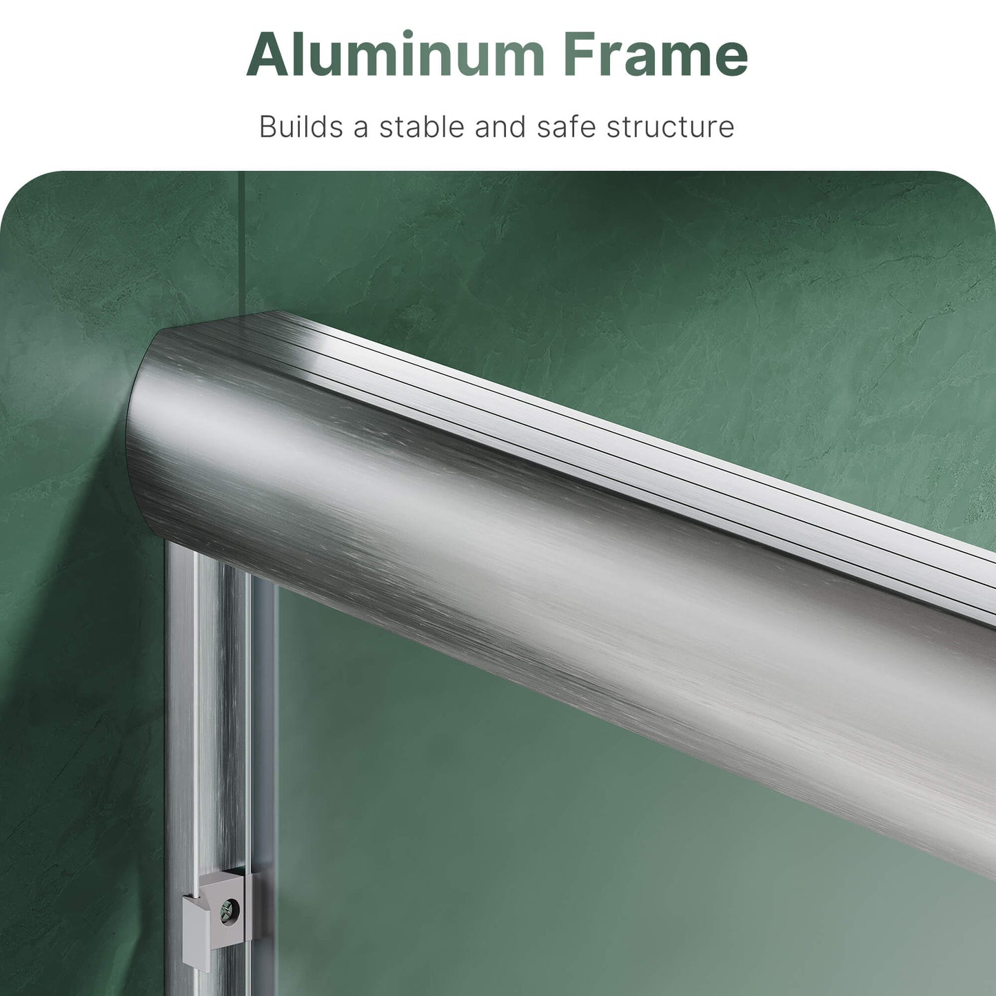 Aluminum Frame: Builds a stable and safe structure